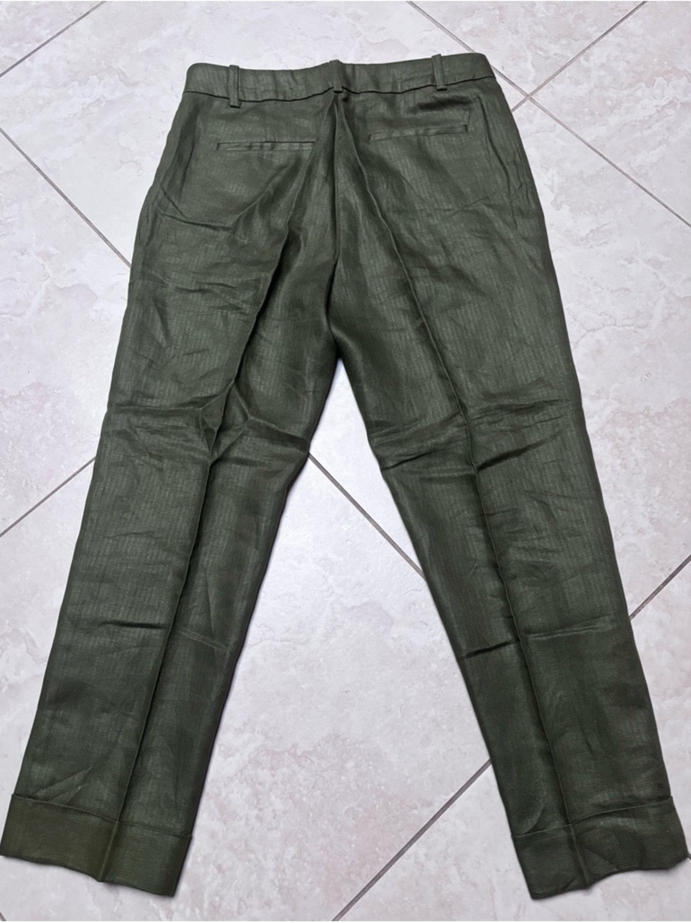 J. Crew Women’s Olive Linen Dress  Pants - Picture 2 of 5